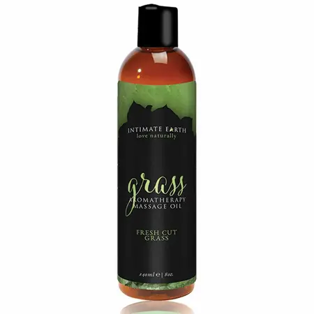 Intimate Earth Massage Oil Grass 240ml - Fresh Aroma & Organic Extracts