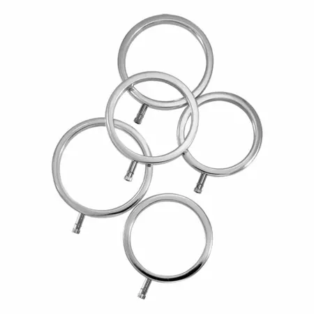 ElectraStim Set of 5 Solid Metal Rings - Adjustable Electro System