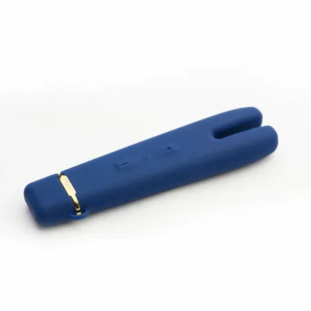 Crave Duet Flex Rechargeable Silicone Blue V-Shaped Massager 11.6cm