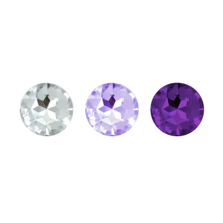 Rianne S Booty Plug Set Purple - 3 Sizes, Silicone, Gemstone Base