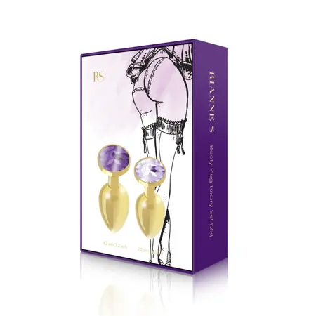 Rianne S Luxury Gold-Plated Plug Set with Gem Accents - 2 Sizes