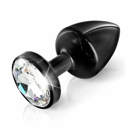 Diogol Anni Round 25 mm Aluminium Accessory with Swarovski Crystal Black