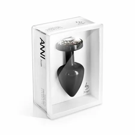 Diogol Anni Round 25 mm Aluminium Accessory with Swarovski Crystal Black
