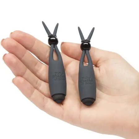 Fifty Shades of Grey Sweet Torture Vibrating Silicone Clamps Black
