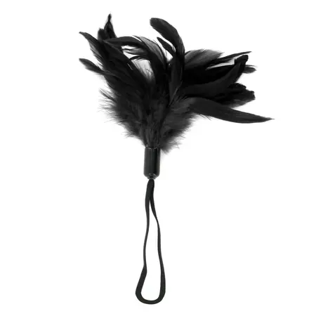 Sportsheets Feather Tickler Black with Wrist Loop - Elegant Accessory