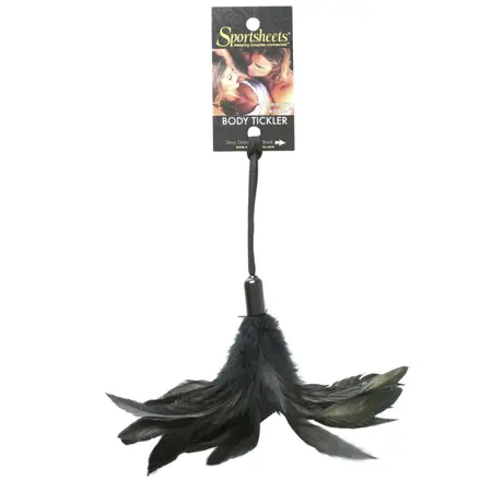 Sportsheets Feather Tickler Black with Wrist Loop - Elegant Accessory