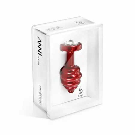 Diogol Ano Ribbed Red 35 mm Intimate Accessory with Crystal Detail