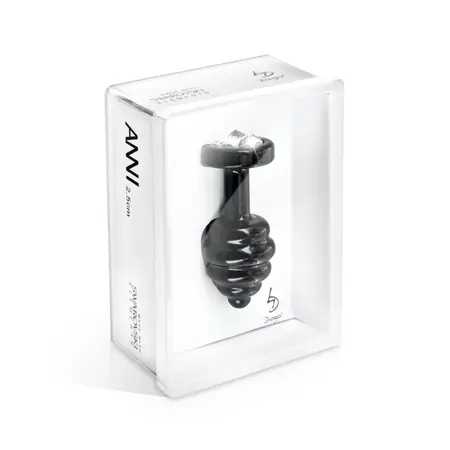 Diogol Ano Ribbed Black 25 mm Aluminium Intimate Accessory with Crystal