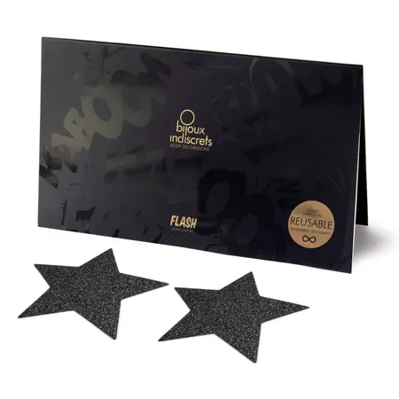 Bijoux Indiscrets Flash Star Black Reusable Body Art Stickers
