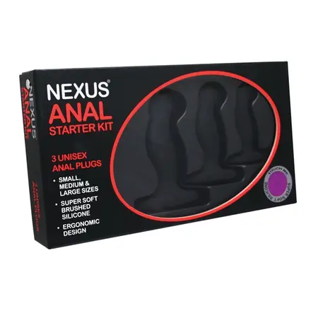 Nexus Anal Kit - Set of 3 Silicone Intimate Training Plugs Black