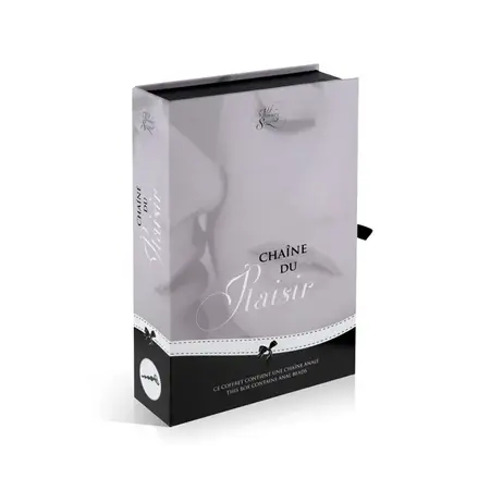 Plaisirs Secrets Anal Chain Black Silicone Flexible 26cm with Lubricant