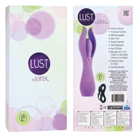 Jopen Lust L5 Intimate Silicone Massager 10 Modes Purple Rechargeable