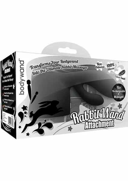 Bodywand Recharge Rabbit Attachment Black Silicone Accessory
