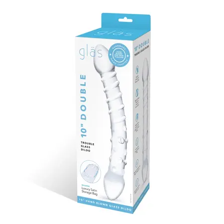 Glas Double Trouble Glass Intimate Wand, Textured, 23.5 cm, Transparent