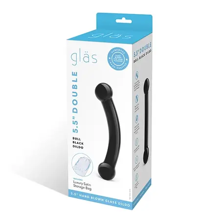Glas Double Bull Black Glass Model - Dual-Ended, 13.5 cm, Hypoallergenic