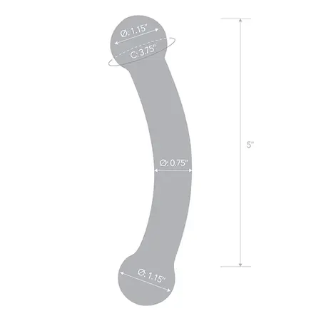 Glas Double Bull Black Glass Model - Dual-Ended, 13.5 cm, Hypoallergenic