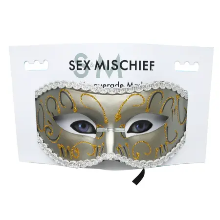 S&M Grey Masquerade Mask - Elegant Costume Accessory for Events