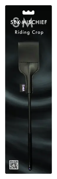 S&M Riding Crop Black Vinyl 43 cm - Durable Compact Model