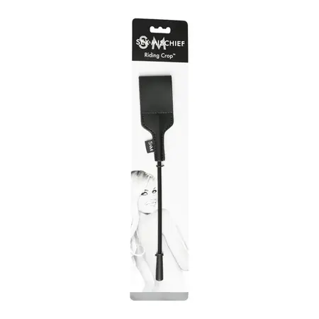 S&M Riding Crop Black Vinyl 43 cm - Durable Compact Model