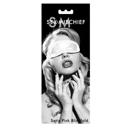 S&M Satin Blindfold Light Pink - Soft Adjustable Eye Mask