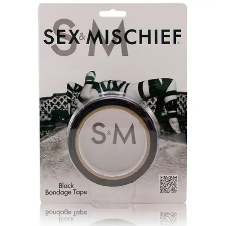 Sportsheets S&M Black Bondage Tape Multipurpose Non-Sticky 20m