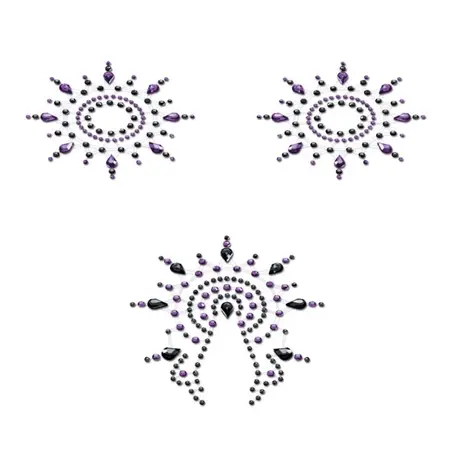 Petits Joujoux Gloria Body Jewelry Set Black & Purple, 300 Crystals