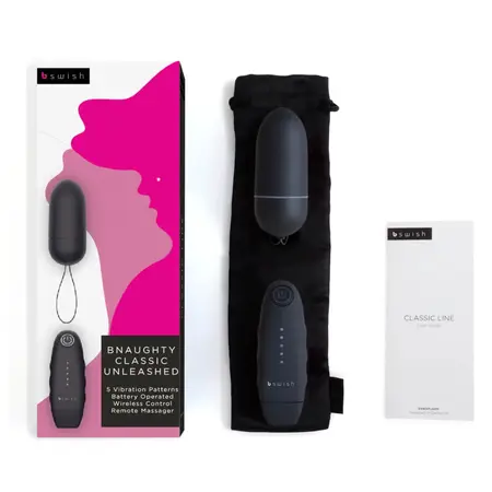 B Swish bnaughty Classic Unleashed Remote Bullet Black 5 Modes