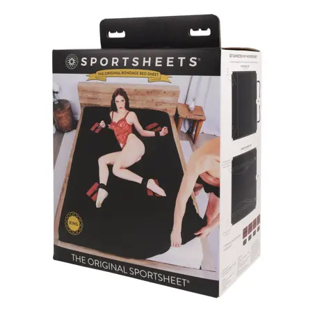 Sportsheets King Size Bondage Bed Restraint System Set, Black, XL