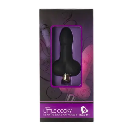 Rocks-Off Little Cocky 7-Speed Silicone Black Compact Model