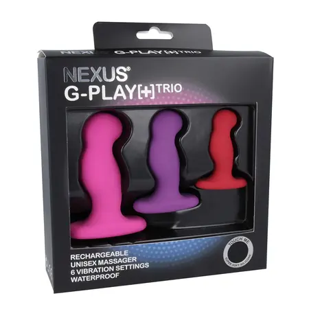 Nexus G-Play Trio Plus Set Pink Red Purple - Vibrating Silicone System