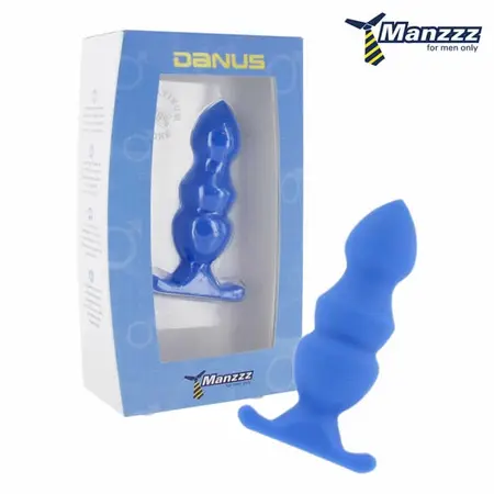 ManzzzToys Danus Blue Silicone Plug 10cm Waterproof Hygienic Design
