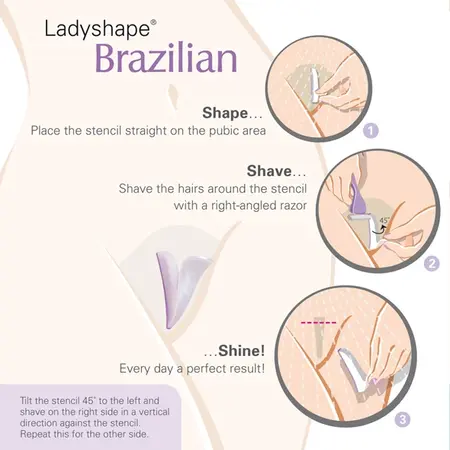 Ladyshape Brazilian Bikini Line Shaping Tool - Template & Razor Set