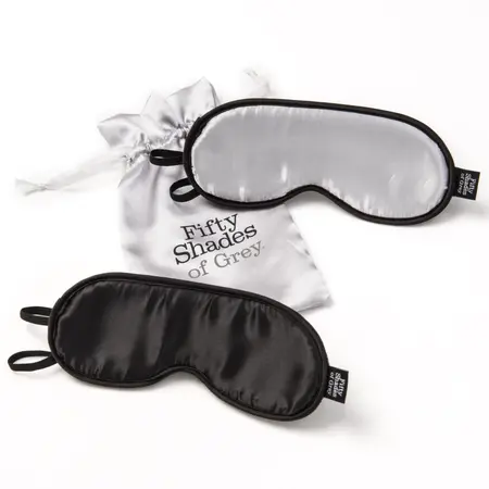 Fifty Shades of Grey No Peeking Satin Blindfold Set 2 pcs Black