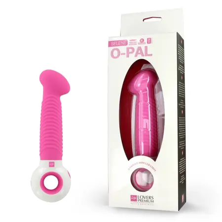 LoversPremium Selene Pink - O-Handle Silicone Vibrating Massager 18cm