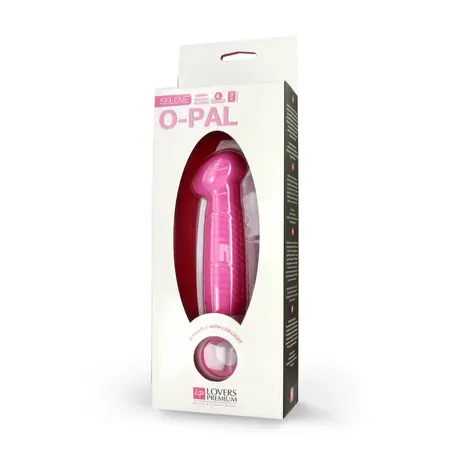 LoversPremium Selene Pink - O-Handle Silicone Vibrating Massager 18cm