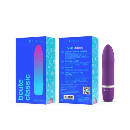 B Swish Bcute Classic Compact Silicone Massager Purple 10cm