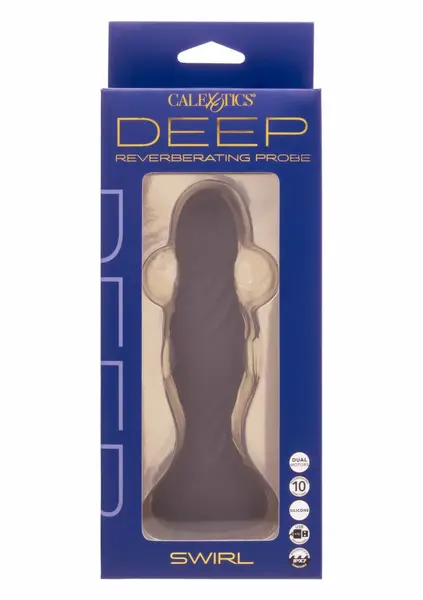 Deep Swirl Probe Silicone Dual Motor Waterproof Intimate Device Black