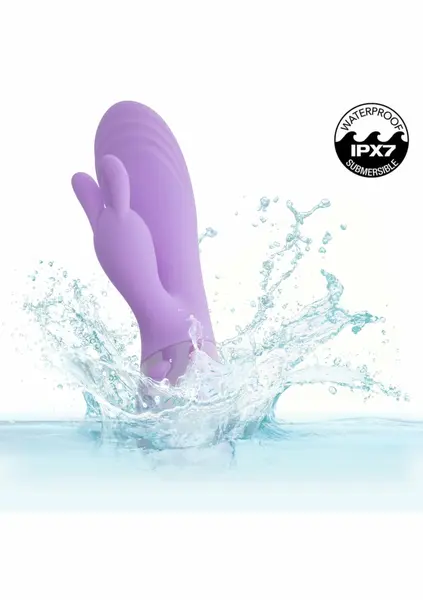 Aura Dual Bunny Vibrator Silicone Waterproof Rechargeable Pink