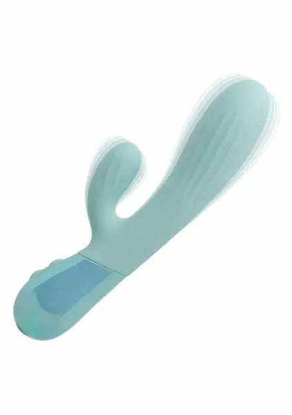 Aura Dual Ripple Silicone Massager 10 Modes Waterproof USB Blue