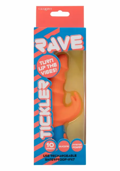 Tickler Rave Vibrator Silicone Waterproof 10 Modes Purple