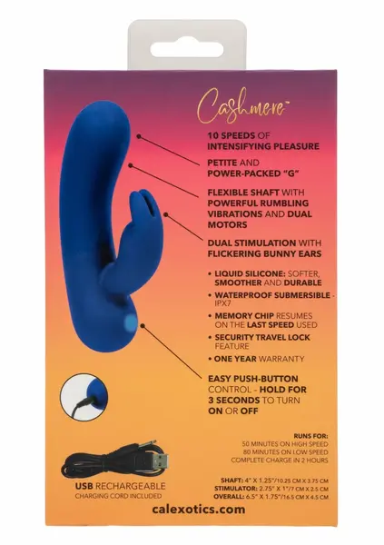 CalExotics Cashmere Silk Bunny Intimate Machine Dual Motor Pink Silicone IPX7