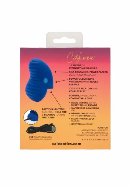 CalExotics Cashmere Dual Finger Massager Flexible Silicone IPX7 Pink