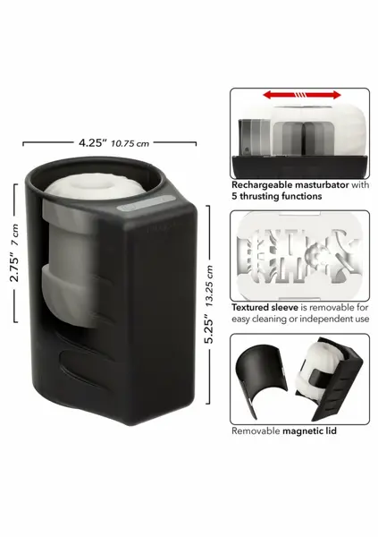 CalExotics Optimum Power Thruster Rechargeable Intimate Machine, 5 Modes, Black