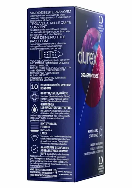 Durex Orgasm Intense 6x10 Pleasure-Fit Textured Condoms