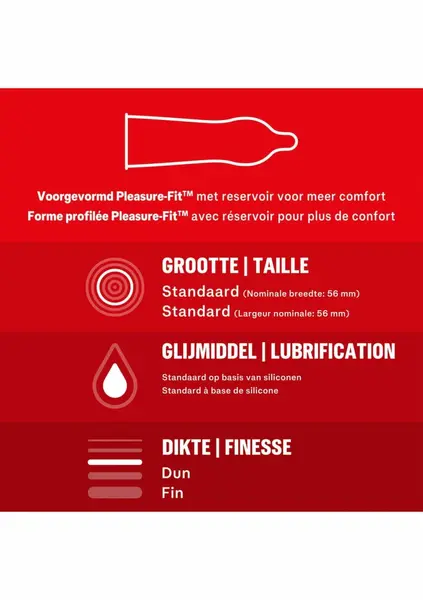 Durex Thin Feel 6-Pack - Ultra-Thin Latex, Standard Size, 56mm