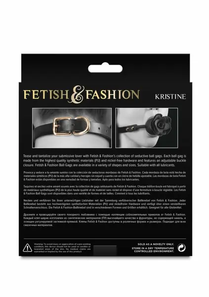 Fetish & Fashion Kristine Gag Adjustable PU Ball Gag Black