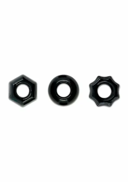 Renegade Chubbies Super Elastic Stackable Rings TPE Black Set