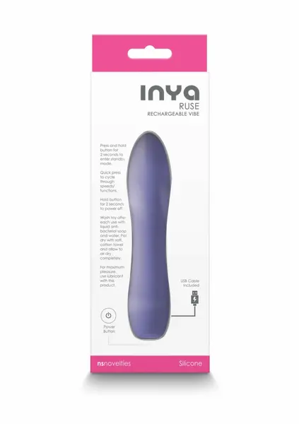 INYA Ruse Compact Rechargeable Silicone Device, 10 Modes, Pink