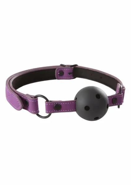 Lust Bondage Ball Gag Purple - Adjustable Neoprene Vinyl System