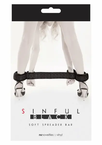 NS Novelties Sinful Soft Spreader Bar with Neoprene Padding Black